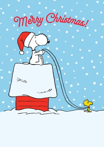 Snoopy Merry Christmas Kennel Sleigh Card